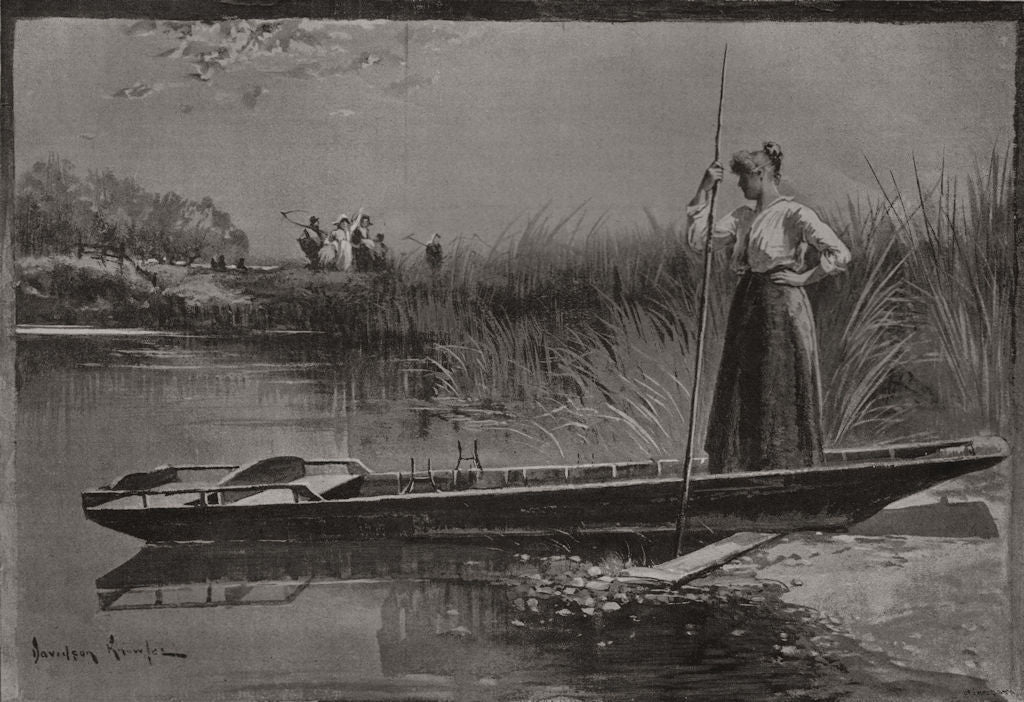 Waiting for the reapers. Boats 1891 old antique vintage print picture